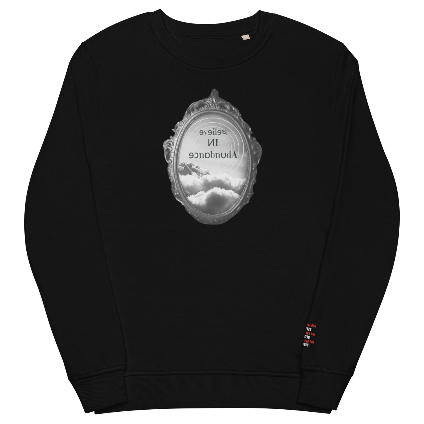 Believe Abundance Mirror Talk Unisex Organic Sweatshirt