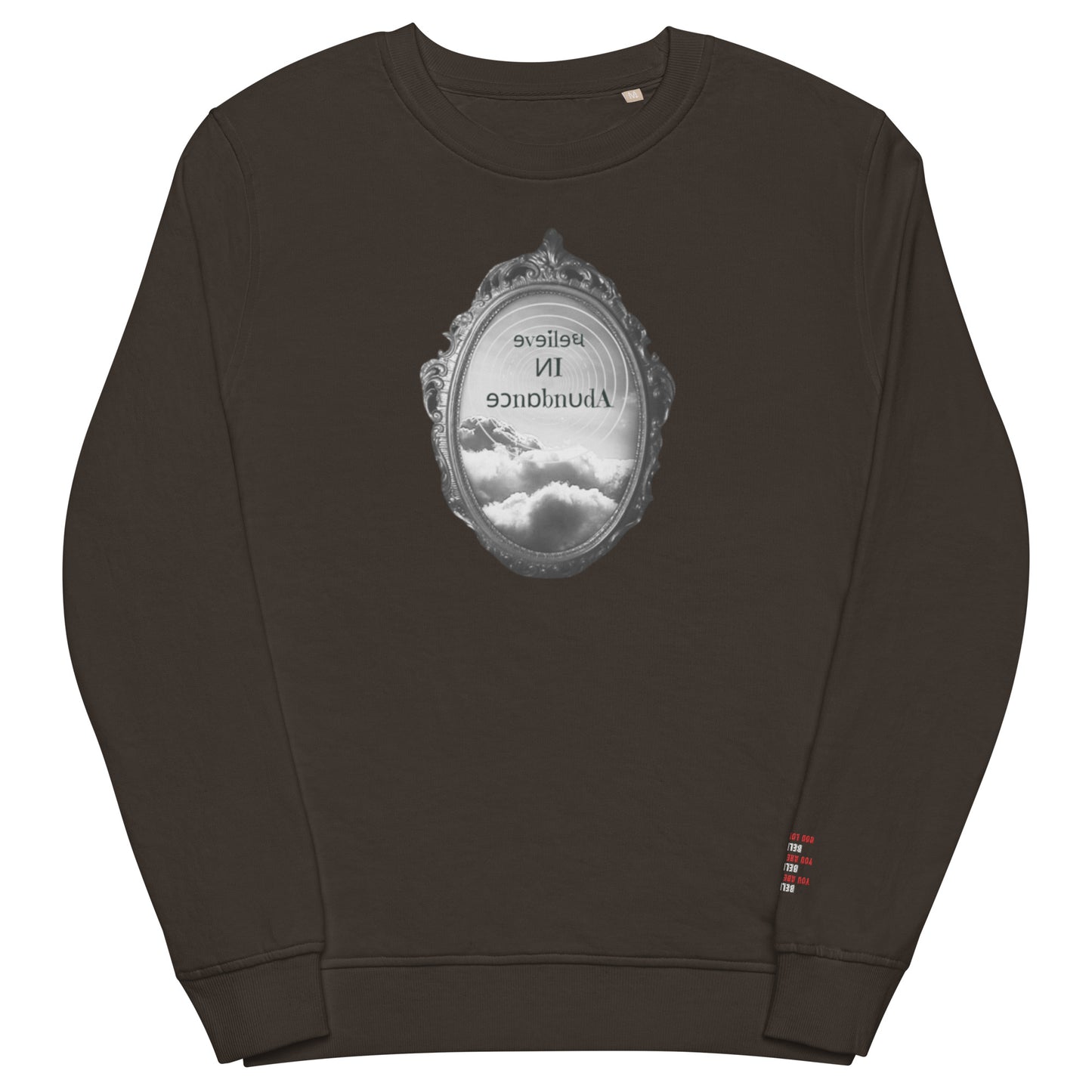 Believe Abundance Mirror Talk Unisex Organic Sweatshirt