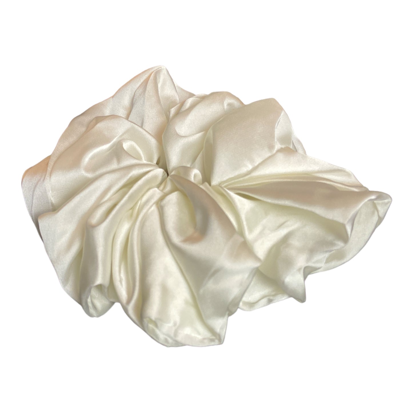 Oversized Satin Silk Scrunchie Pearl